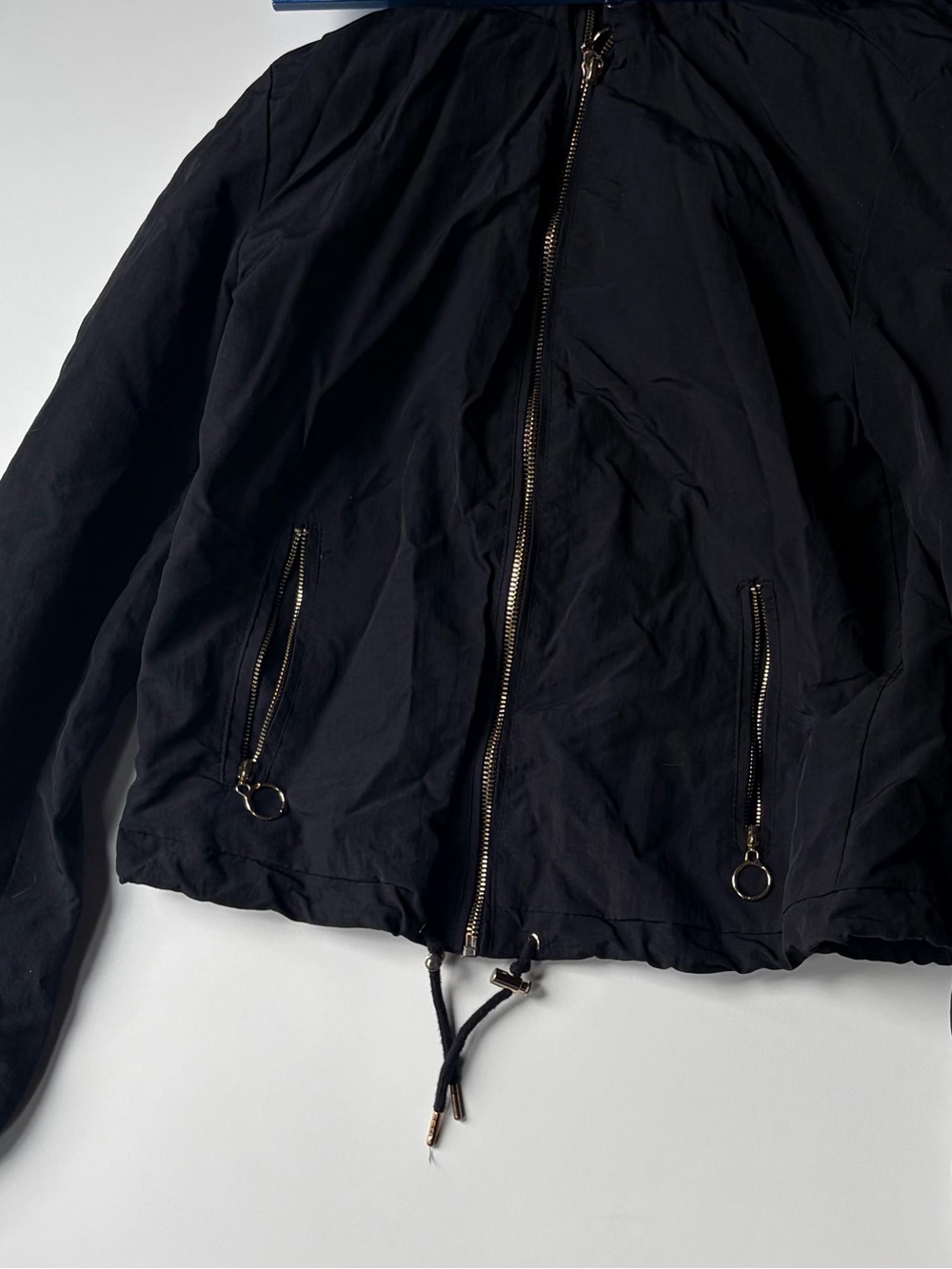 Ashley By 26 International Black Zip-Front Cropped Jacket